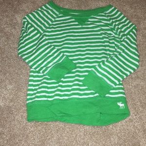 Green and white striped shirt